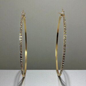 Rhinestone Big Hoop Earrings